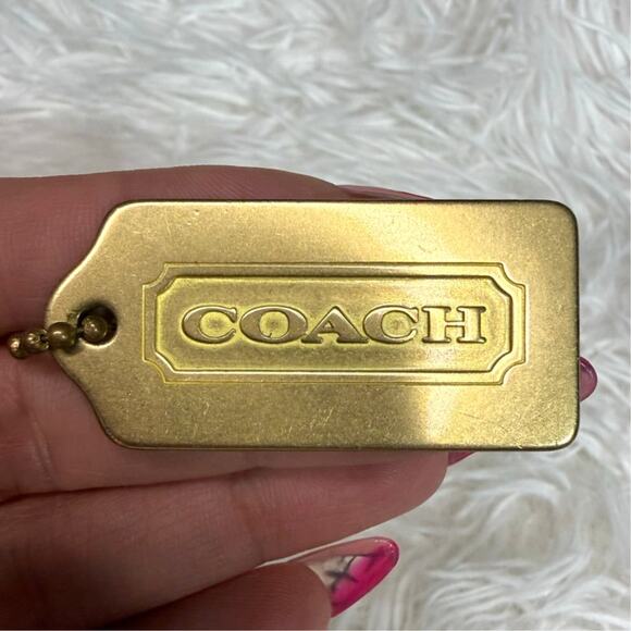 1.5" y2k COACH Vintage metal Fob Bag Charm Hang tag Hangtag - Picture 1 of 4